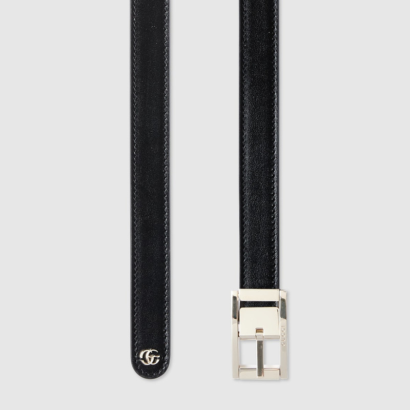 GUCCI Reversible thin belt with rectangular buckle outlook