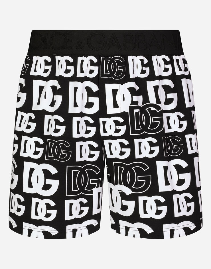 Two-way stretch jersey shorts with DG logo - 1