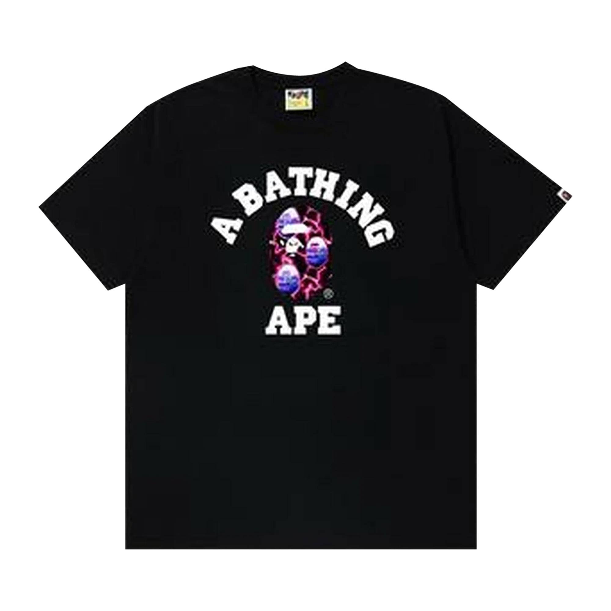 BAPE Lightning College Tee 'Black/Black' - 1