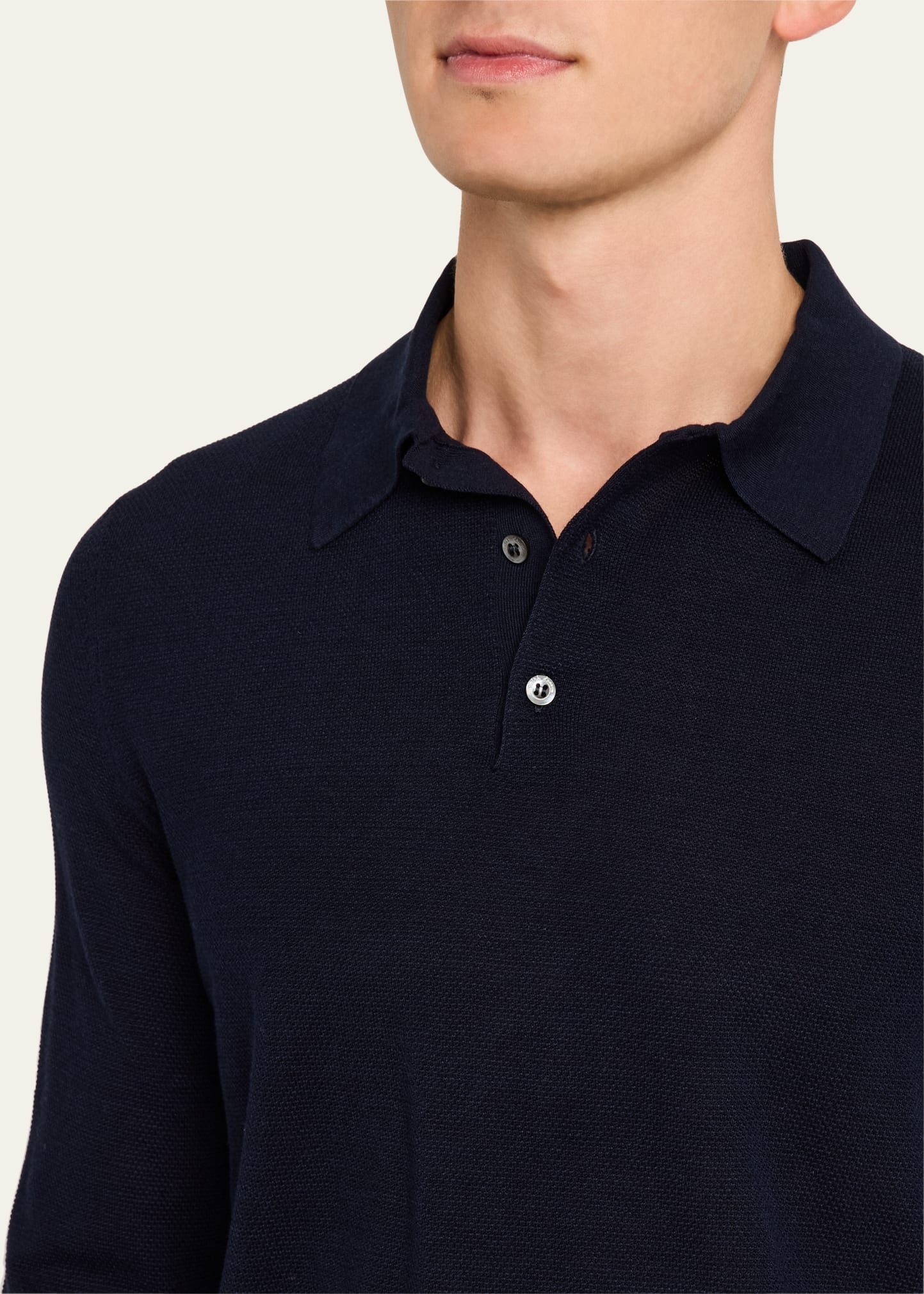 Men's Silk-Cotton Polo Shirt - 5