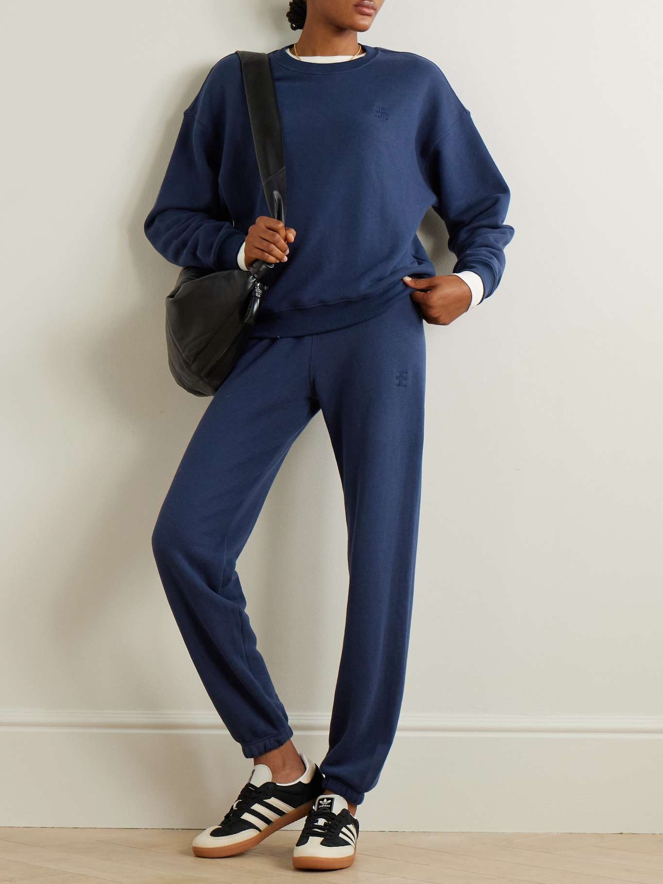 French cotton and modal-blend terry sweatshirt Navy - 2