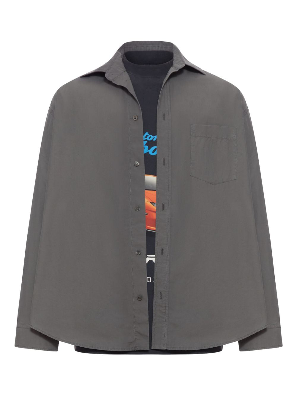 x Automobili Lamborghini layered poplin shirt - 1