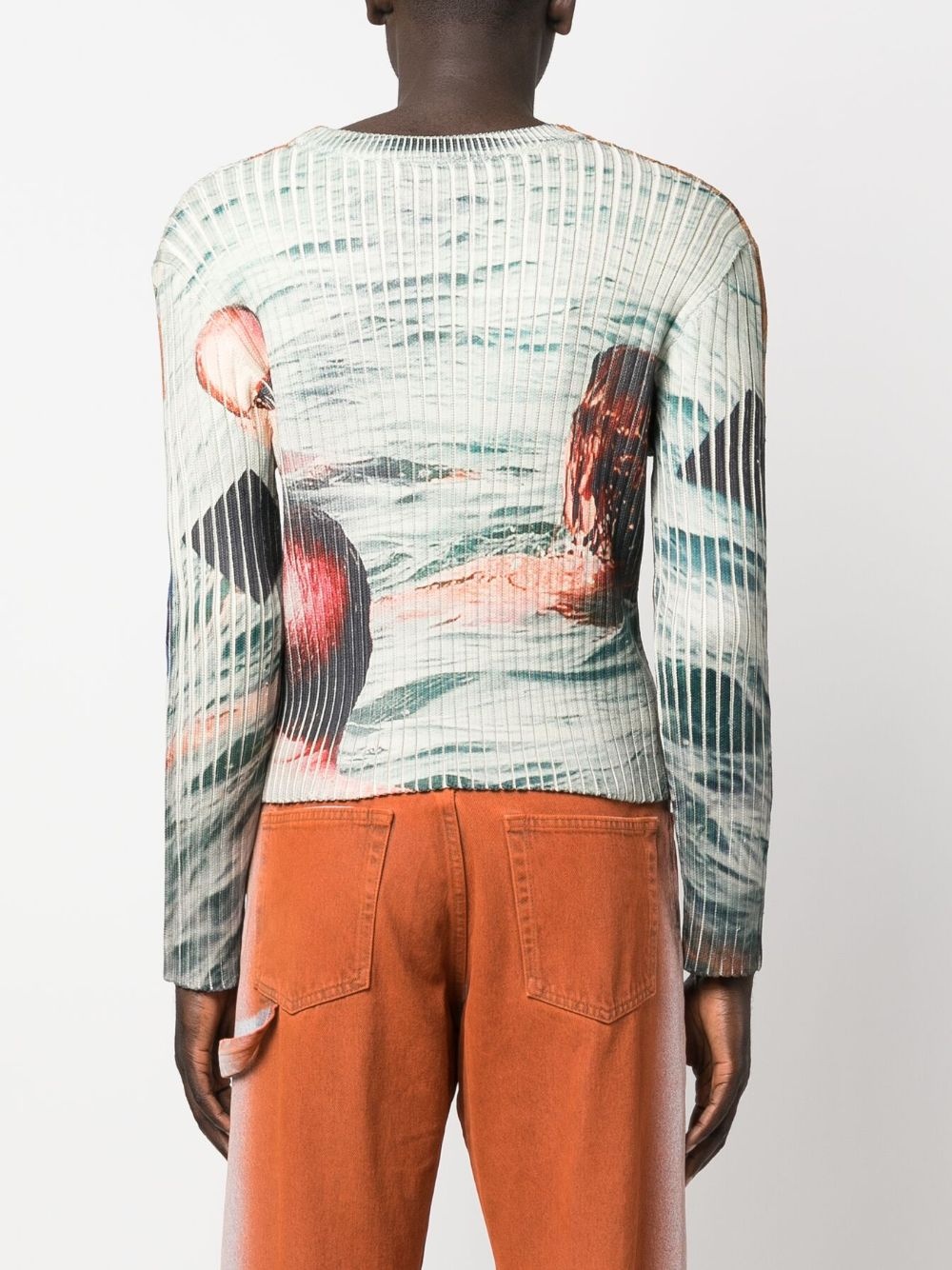 graphic-print ribbed jumper - 5
