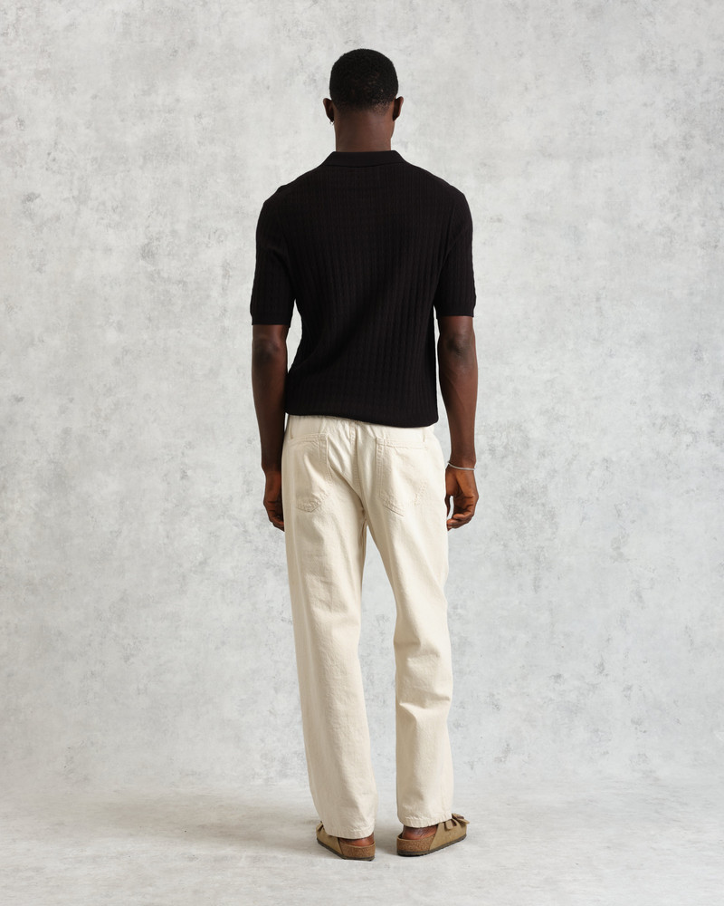 Naples - Black Diamond Stripe Knitted Polo 6