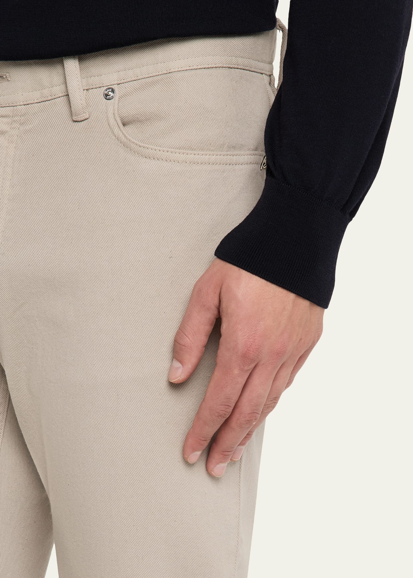 Men's Cotton Denim Five-Pocket Pants - 5