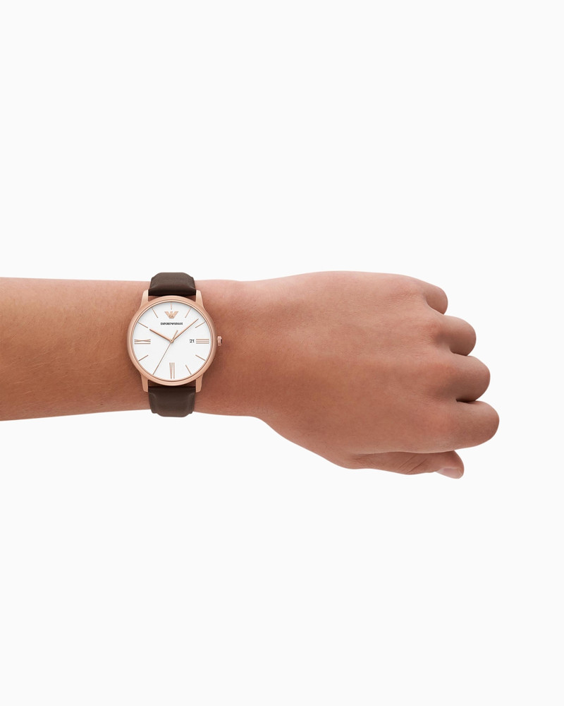 EMPORIO ARMANI THREE-HAND TWO-TONE STAINLESS STEEL WATCH outlook