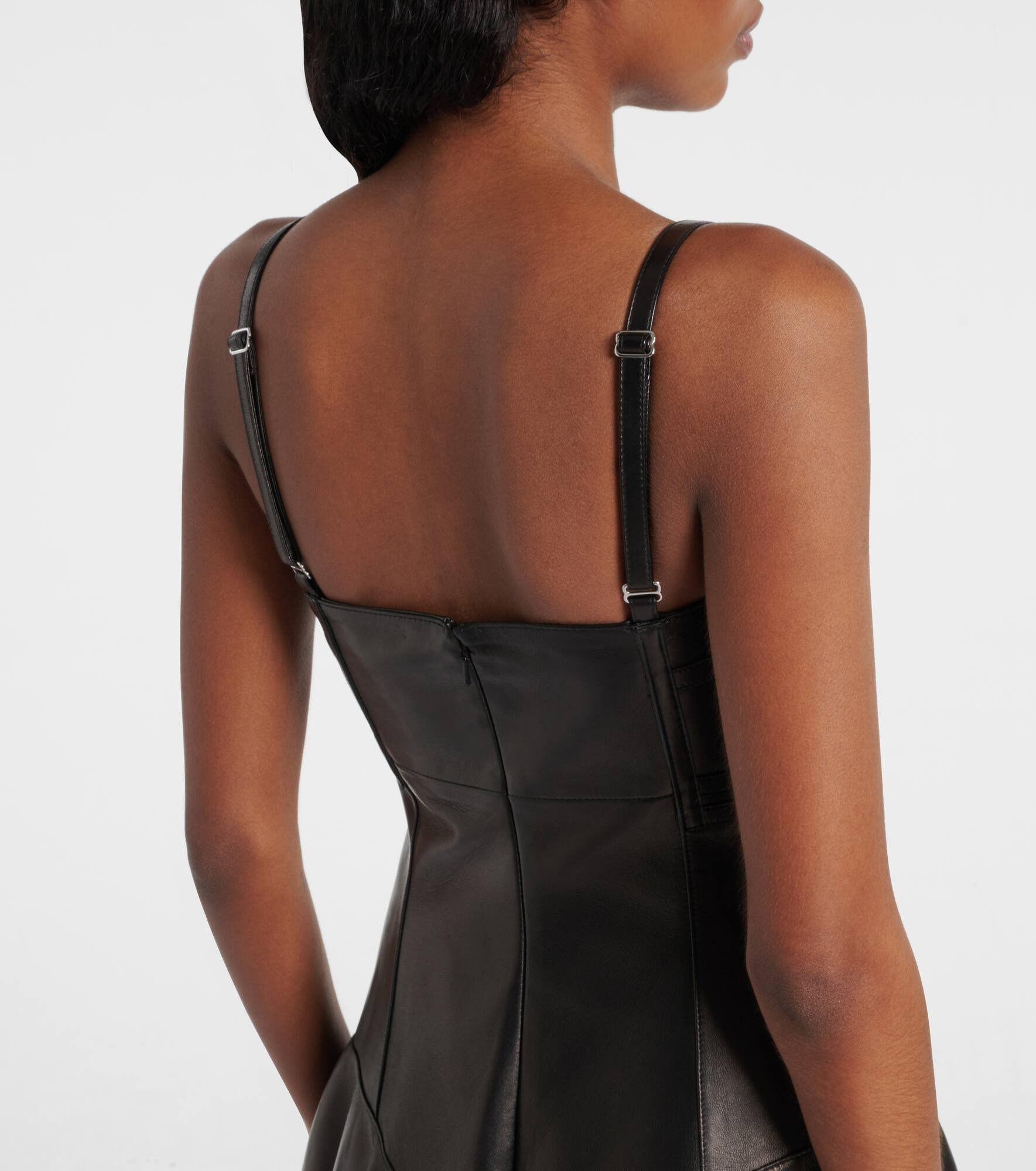 Asymmetric leather midi dress - 6