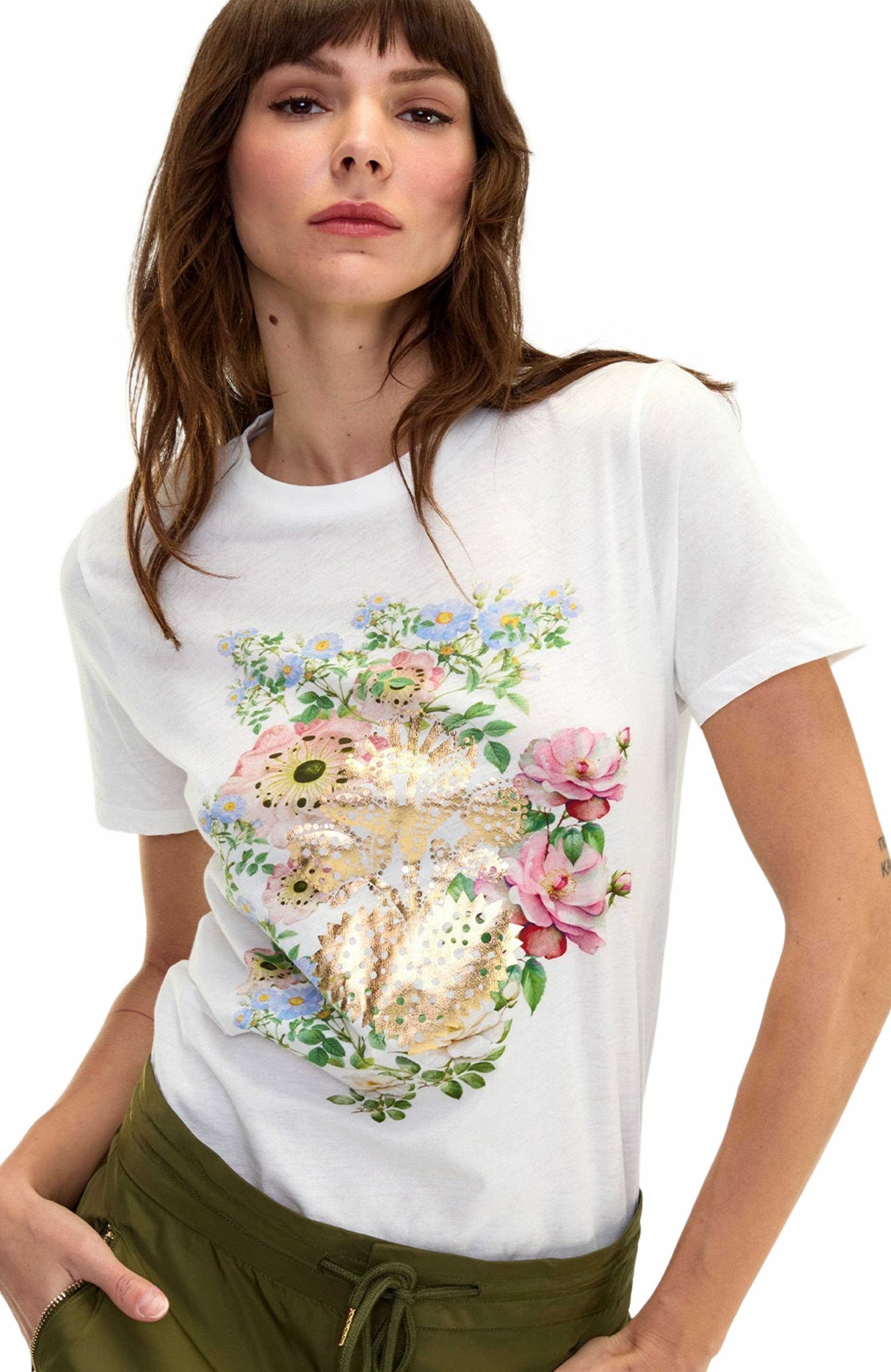 Cynthia Rowley Heart of Gold Tee in White at Nordstrom - 2