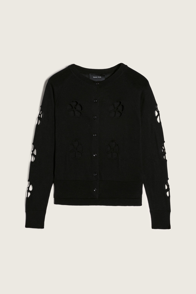 Mercerised Daisy Cutout Cardigan 1