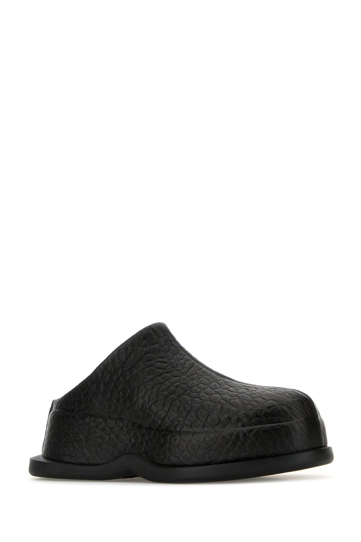 Black leather Wave slippers - 2