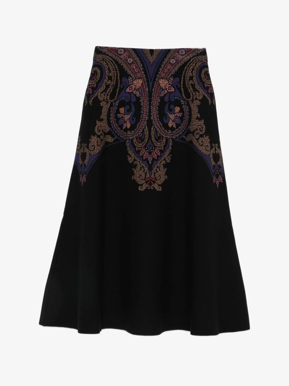 paisley-pattern A-line midi skirt - 1
