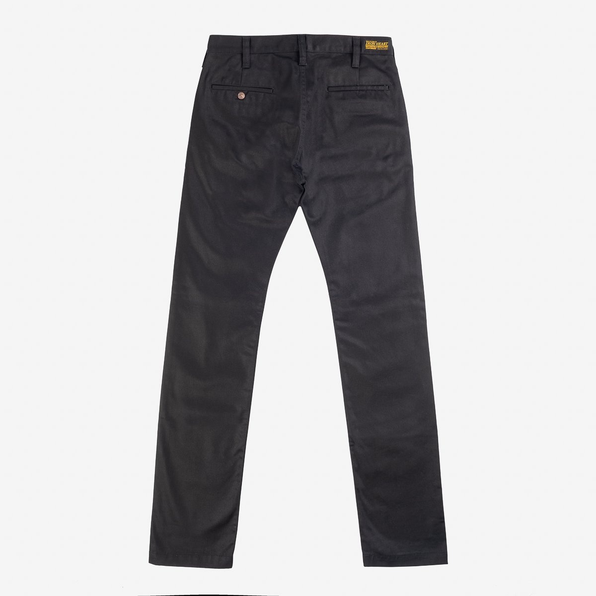 IH-721-BLK 9oz Mercerised Selvedge Cotton Slim Tapered Chinos - Black - 5