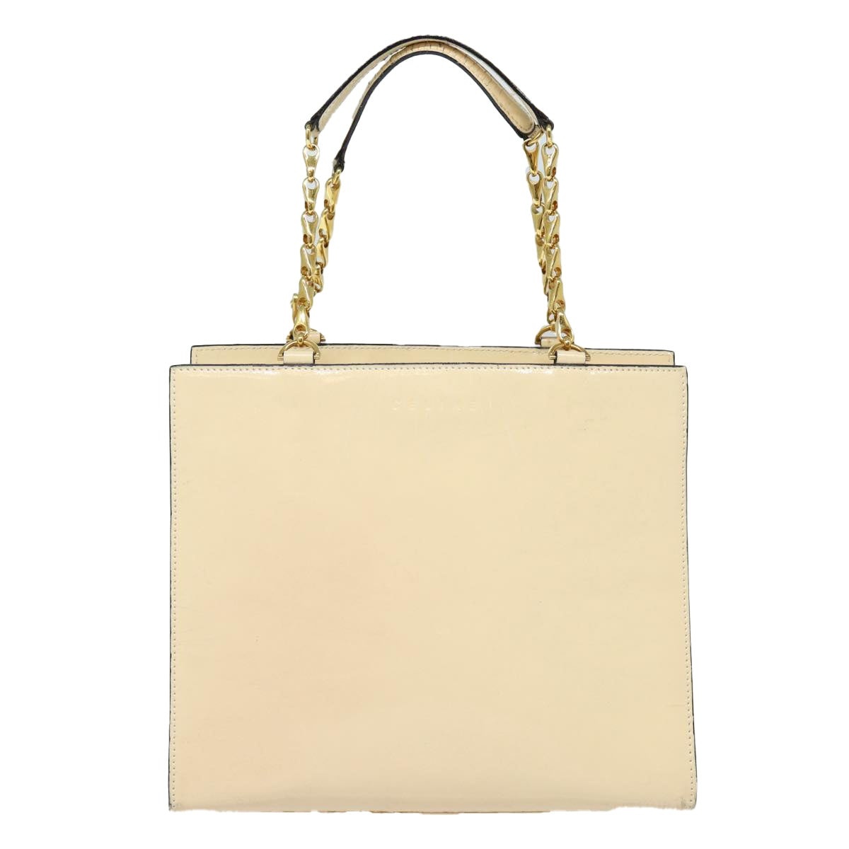 CELINE Chain Shoulder Bag Enamel Beige Gold - 12