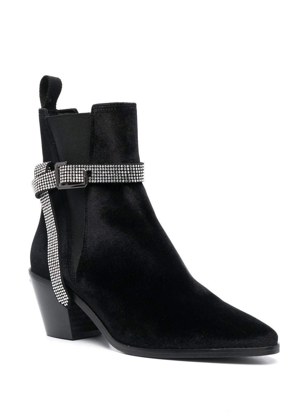 crystal-embellished 70mm velvet boots - 2