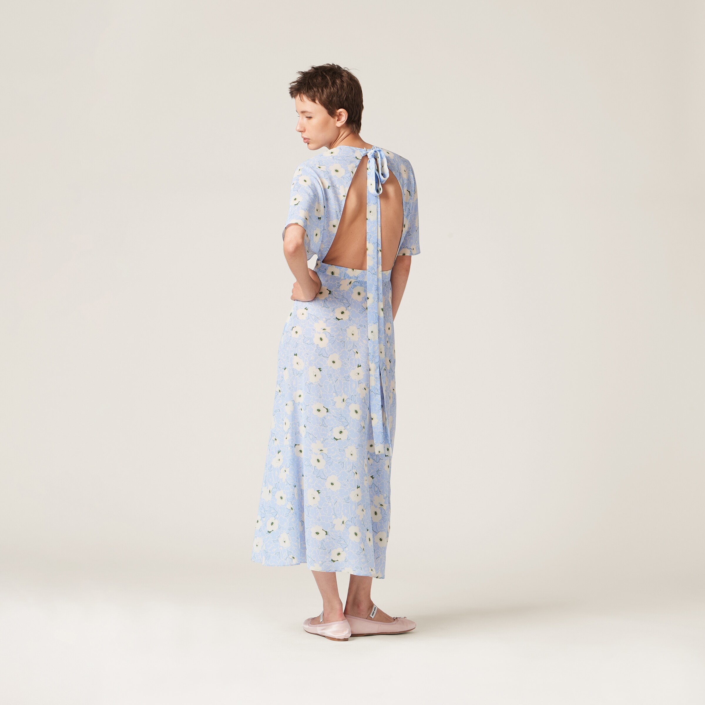 Crepe de chine midi-dress - 3