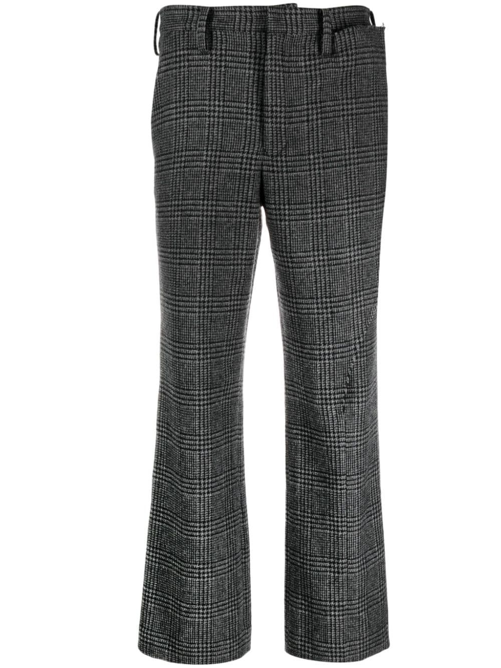 houndstooth straight-leg trousers - 1