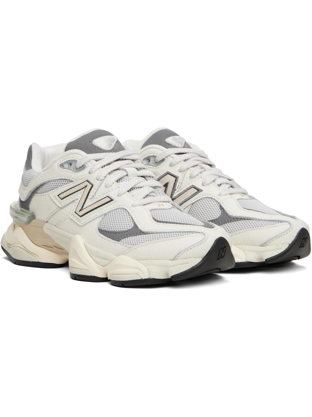 White & Gray 9060 Sneakers - 4