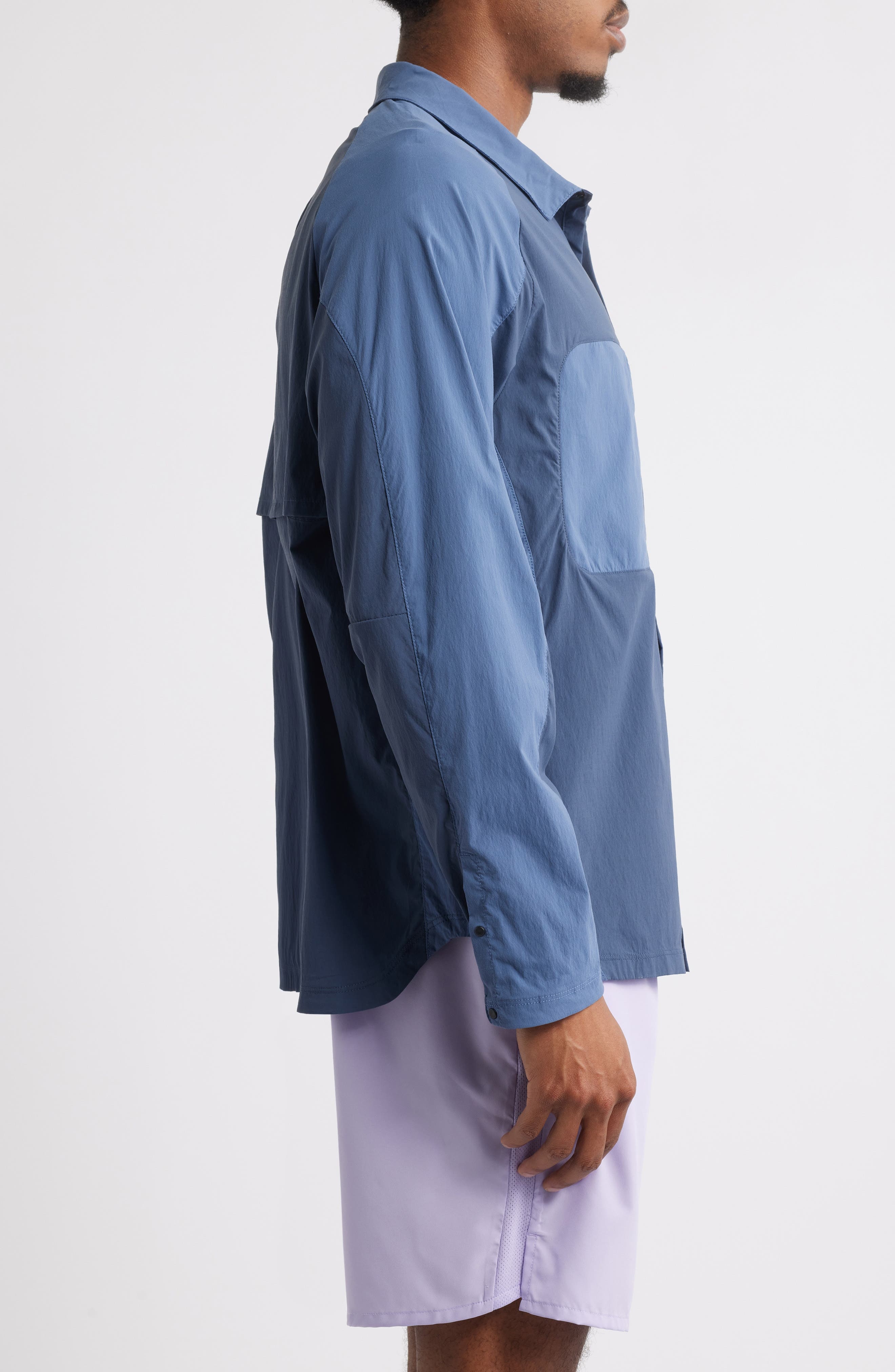 Nike Dri-FIT ADV UV Running Shirt Jacket in Thunder Blue/Diffused Blue at Nordstrom - 3