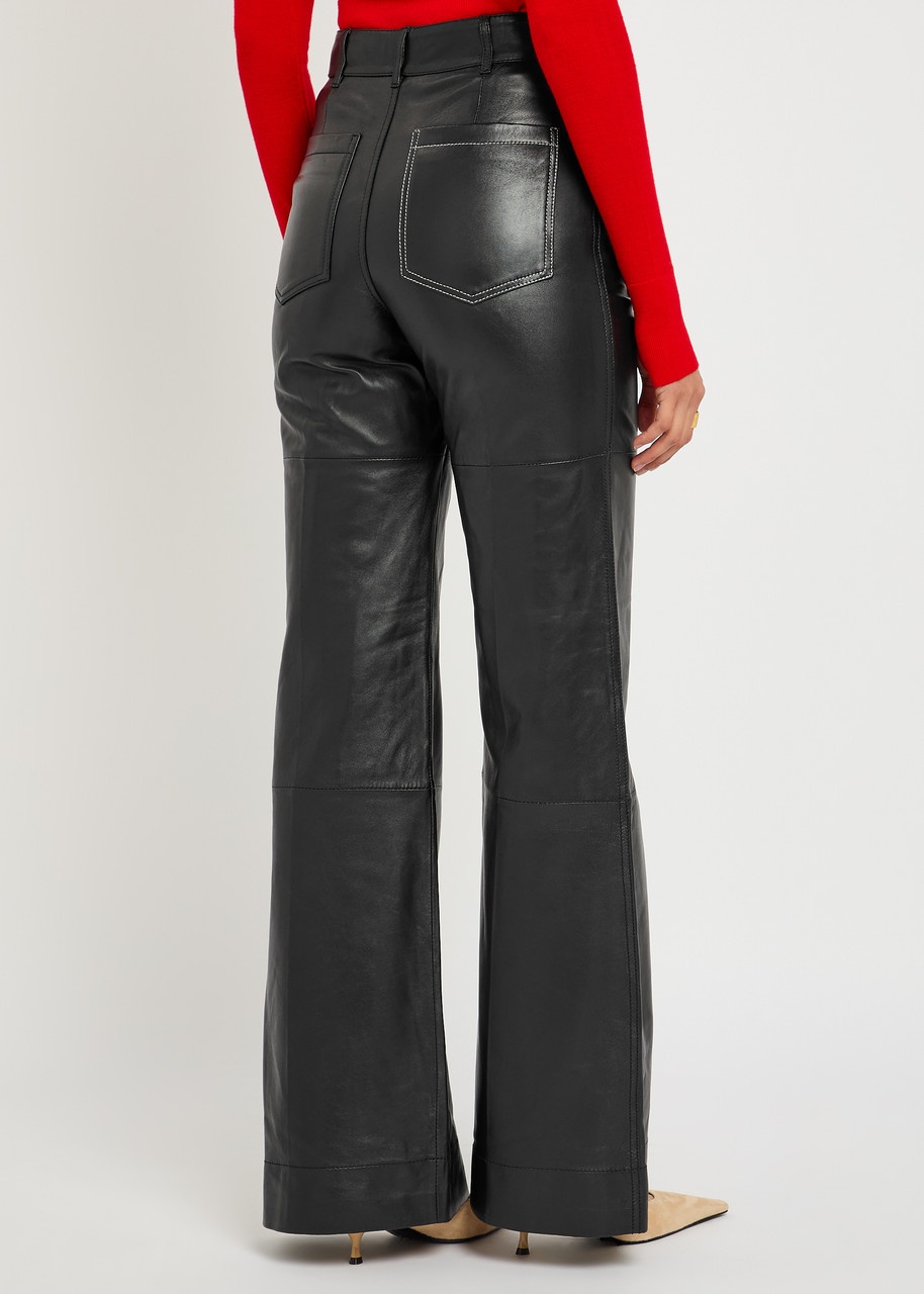 Victoria Beckham Alina Leather Trousers - 3