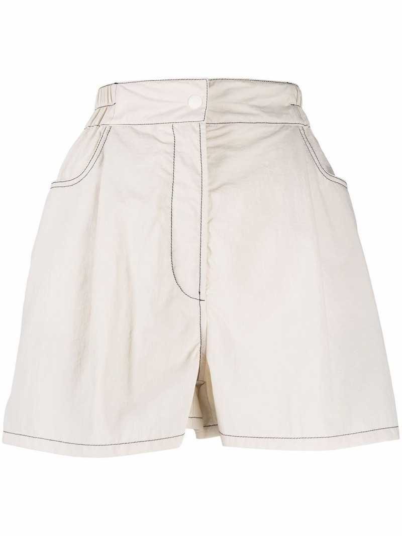 wide-leg stitch-detail shorts 1