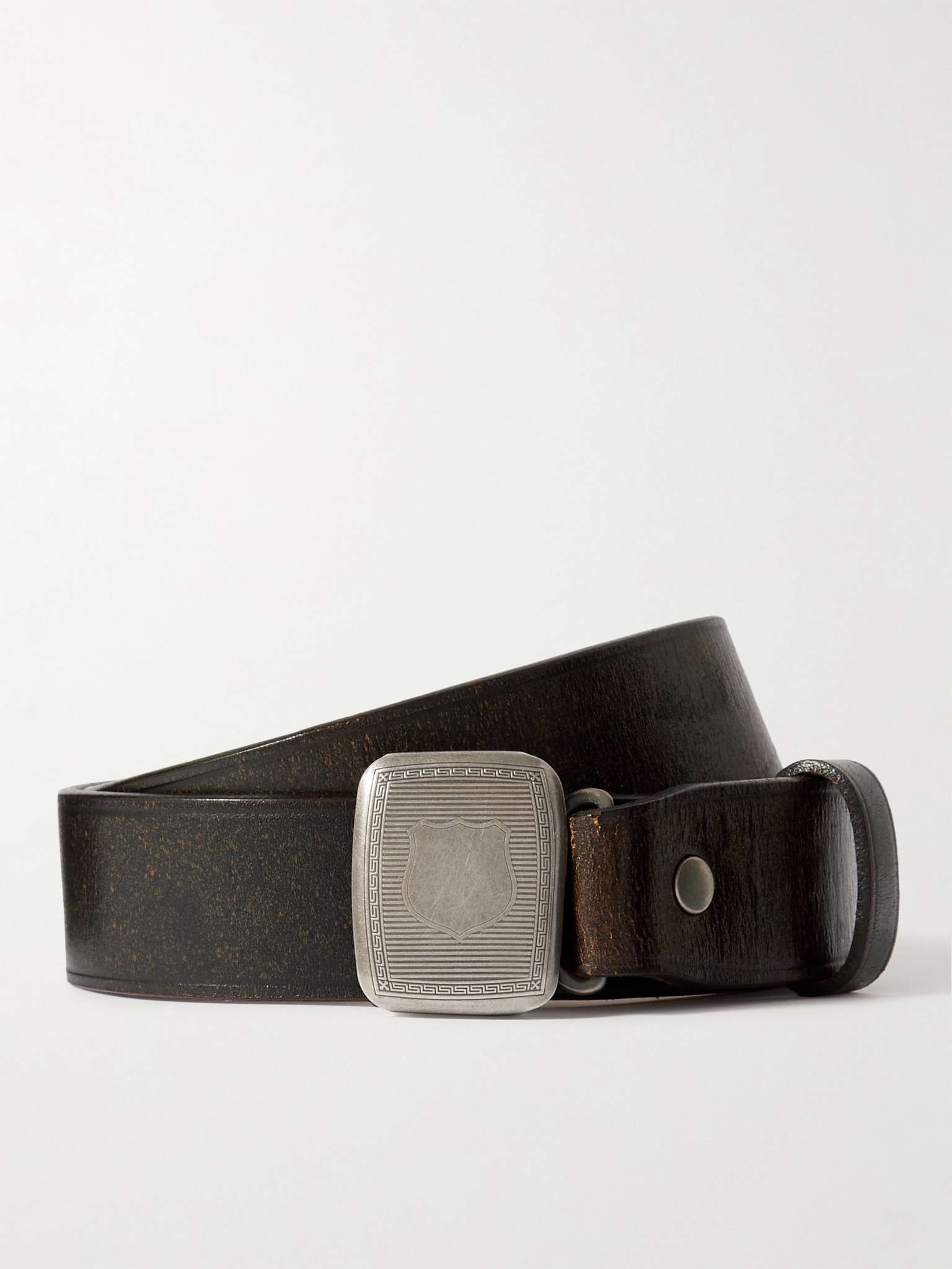 3cm Distressed Leather Belt - 1