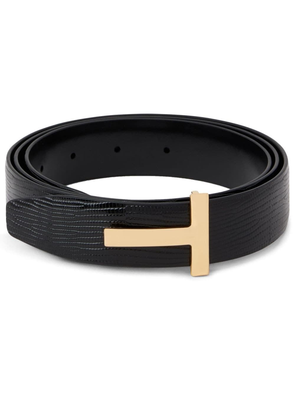 T-plaque leather belt - 1