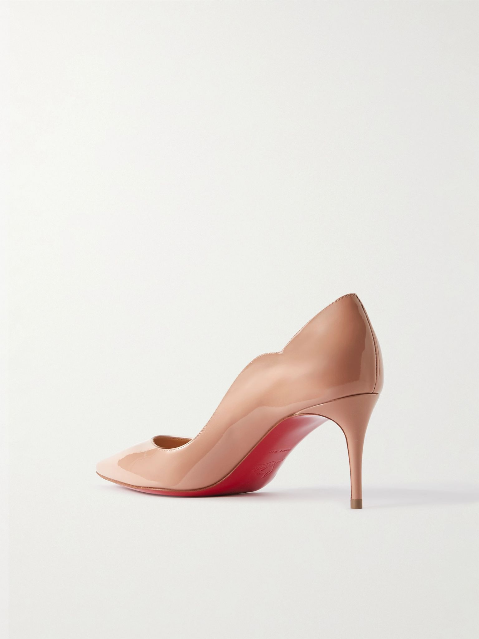 Hot Chick 70 scalloped patent-leather pumps Neutral - 3