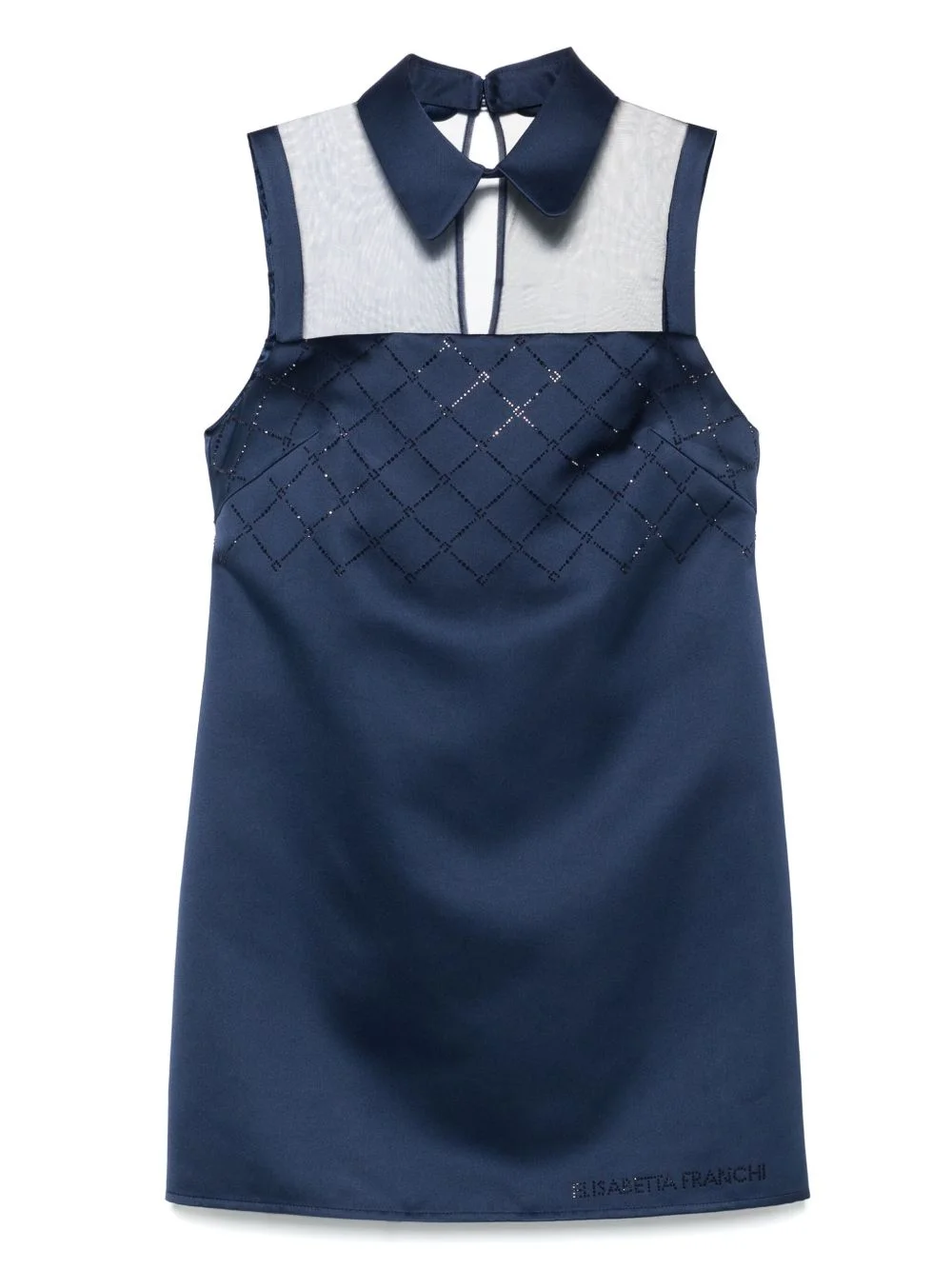 rhinestones satin mini dress - 1
