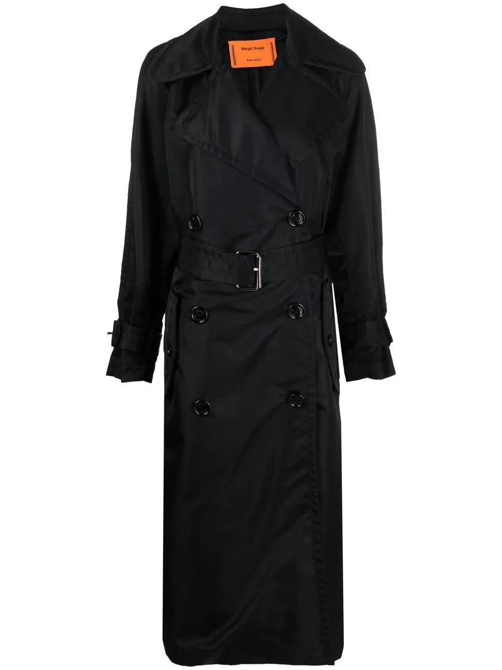 belted double-breasted trench coat - 1