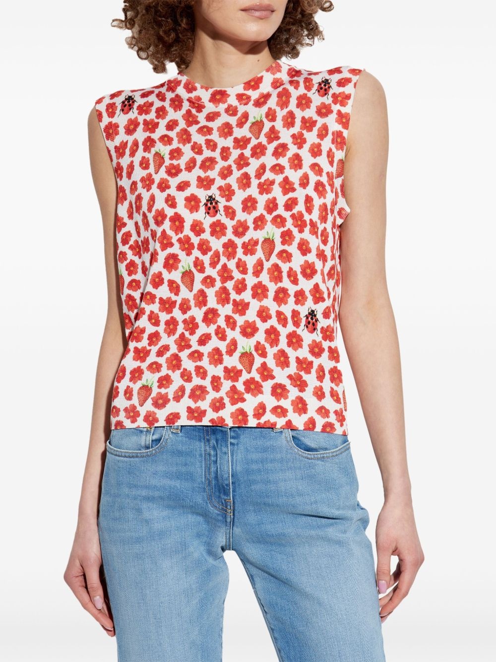 floral-print T-shirt - 3