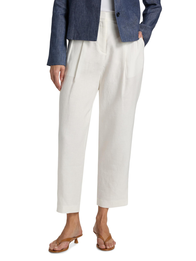 Women's Cornelia St Linen Pleated Pants - Ivoire 3