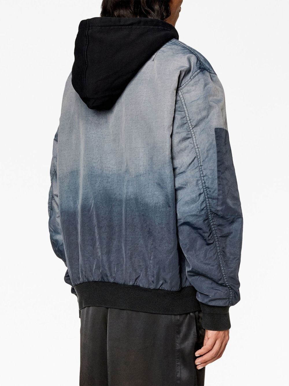 ombré-effect hooded bomber jacket - 4