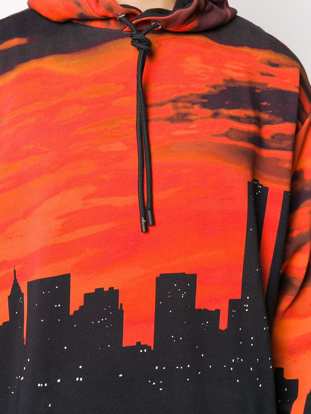 city scape print hoodie - 5