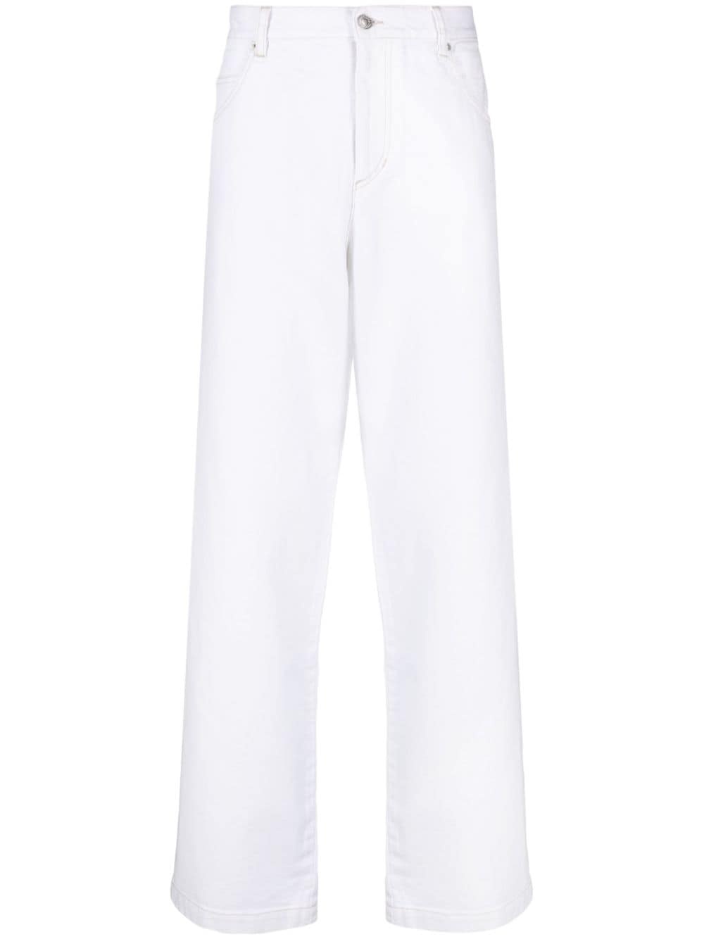 engraved-logo denim jeans - 1