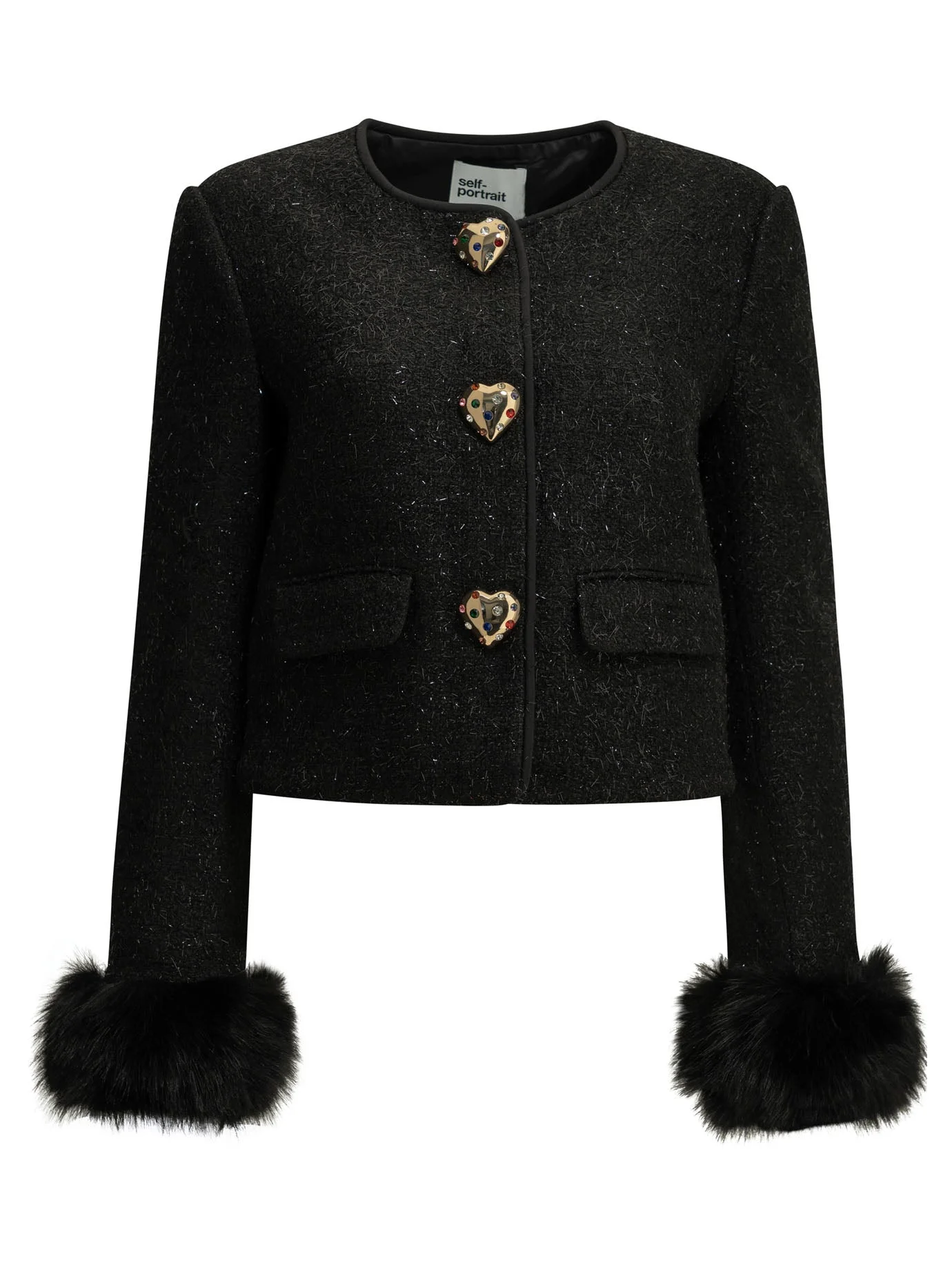 Self-portrait Bouclé Blazer Black Women - 1