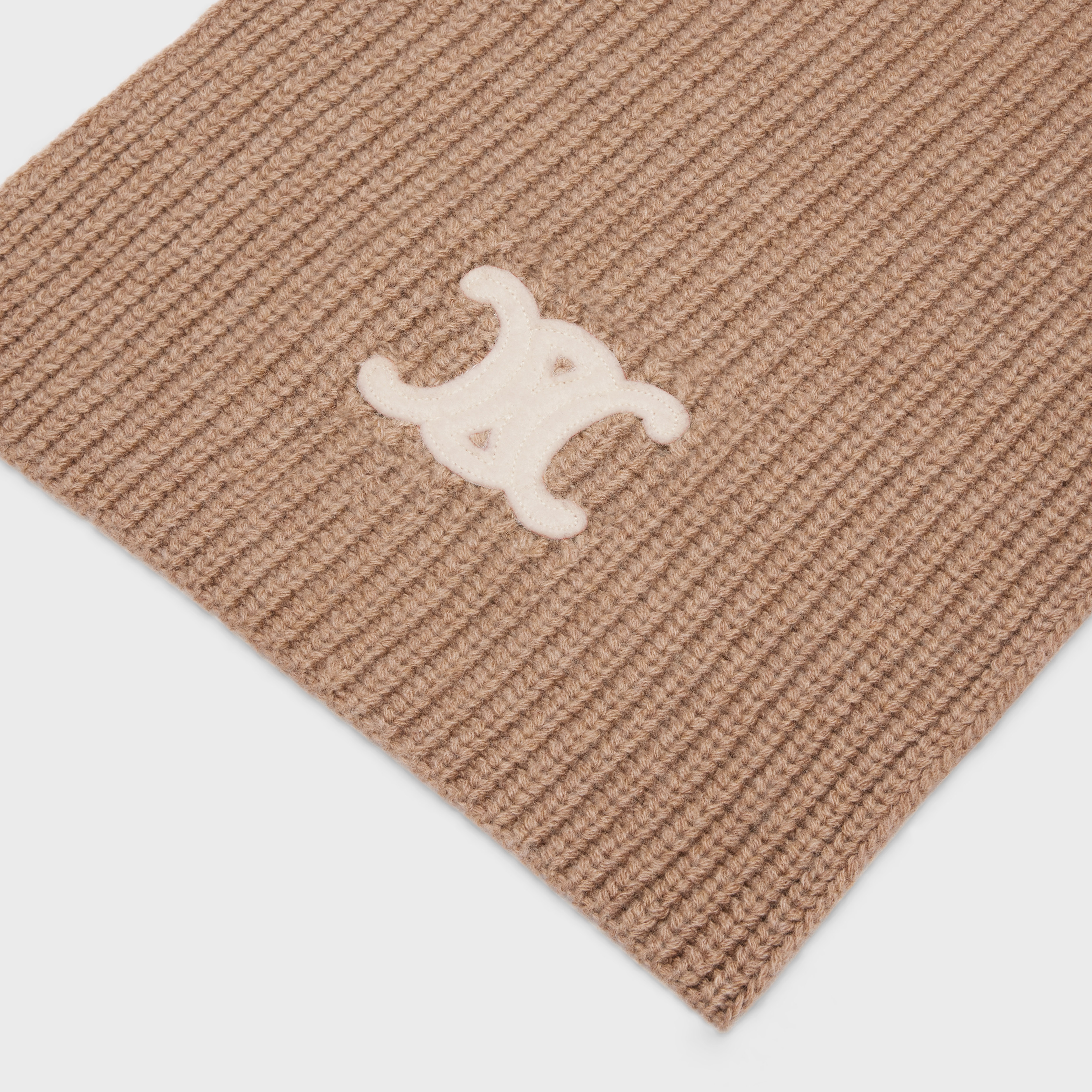 TRIOMPHE SCARF IN RIBBED CASHMERE WOOL - 2