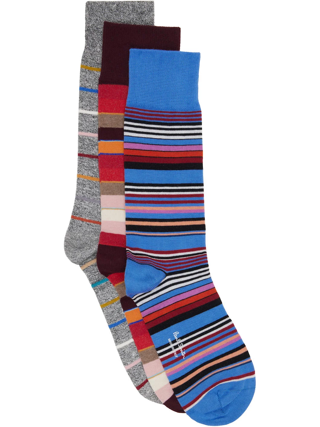 Three-Pack Multicolor Stripe Socks - 1