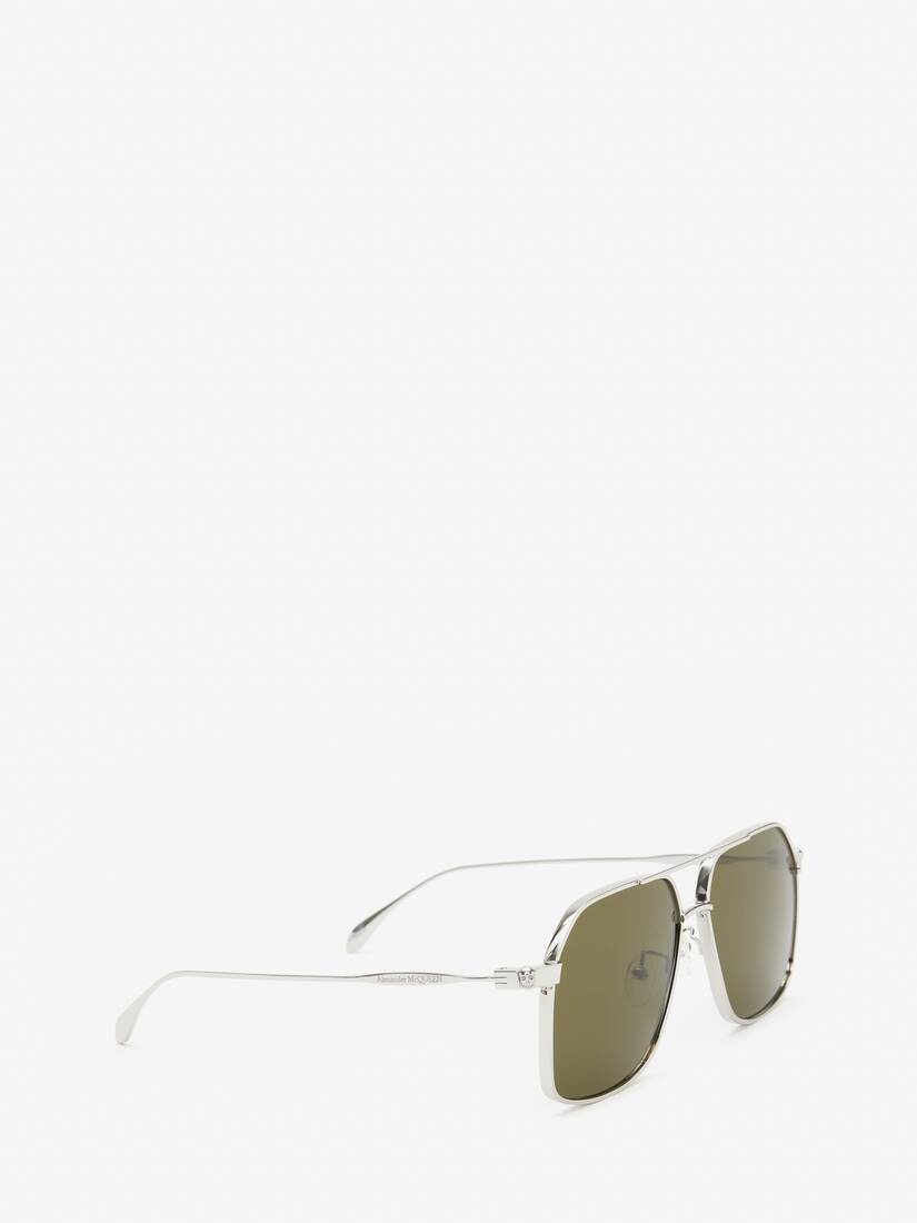 Men's Skull Angle Caravan Sunglasses in Silver - 3
