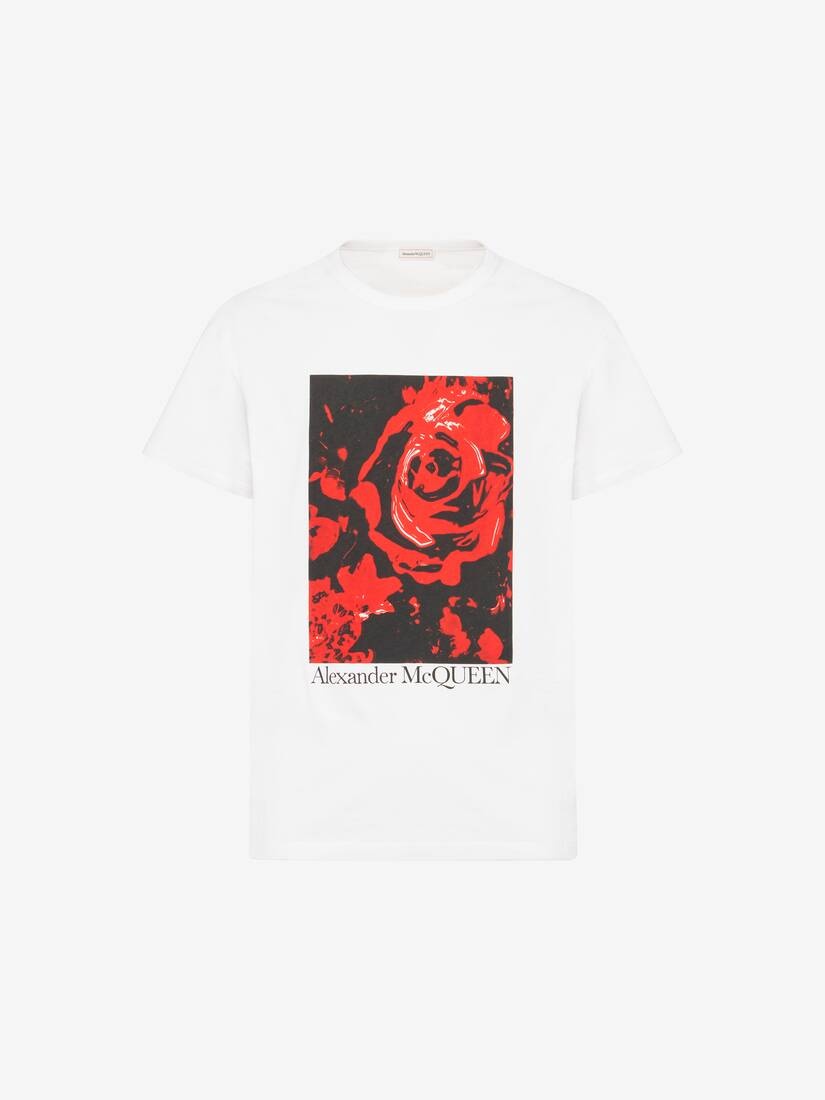 Men's Wax Flower T-shirt in White/red - 2