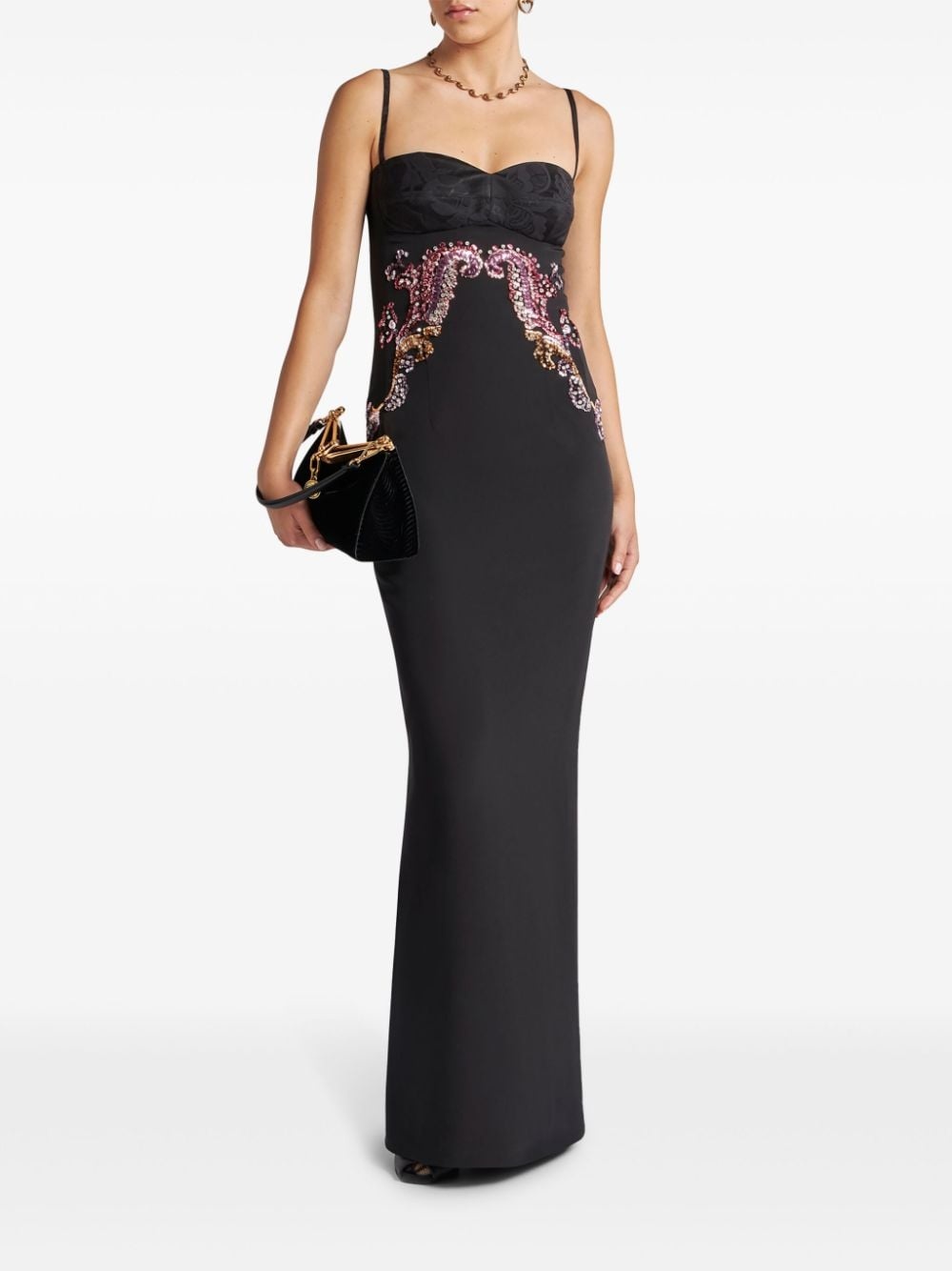 embroidered silk dress - 2