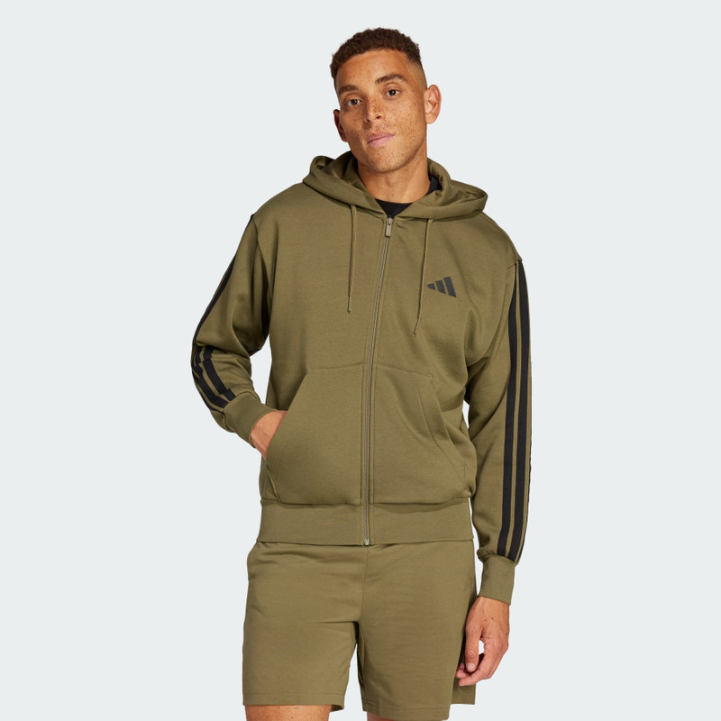 adidas Essentials 3-Stripes Fleece Hoodie outlook