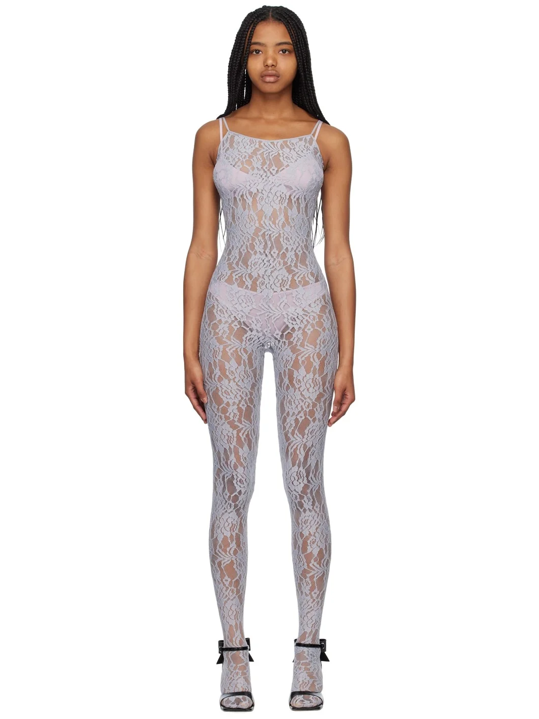 Gray Pattern Jumpsuit - 1