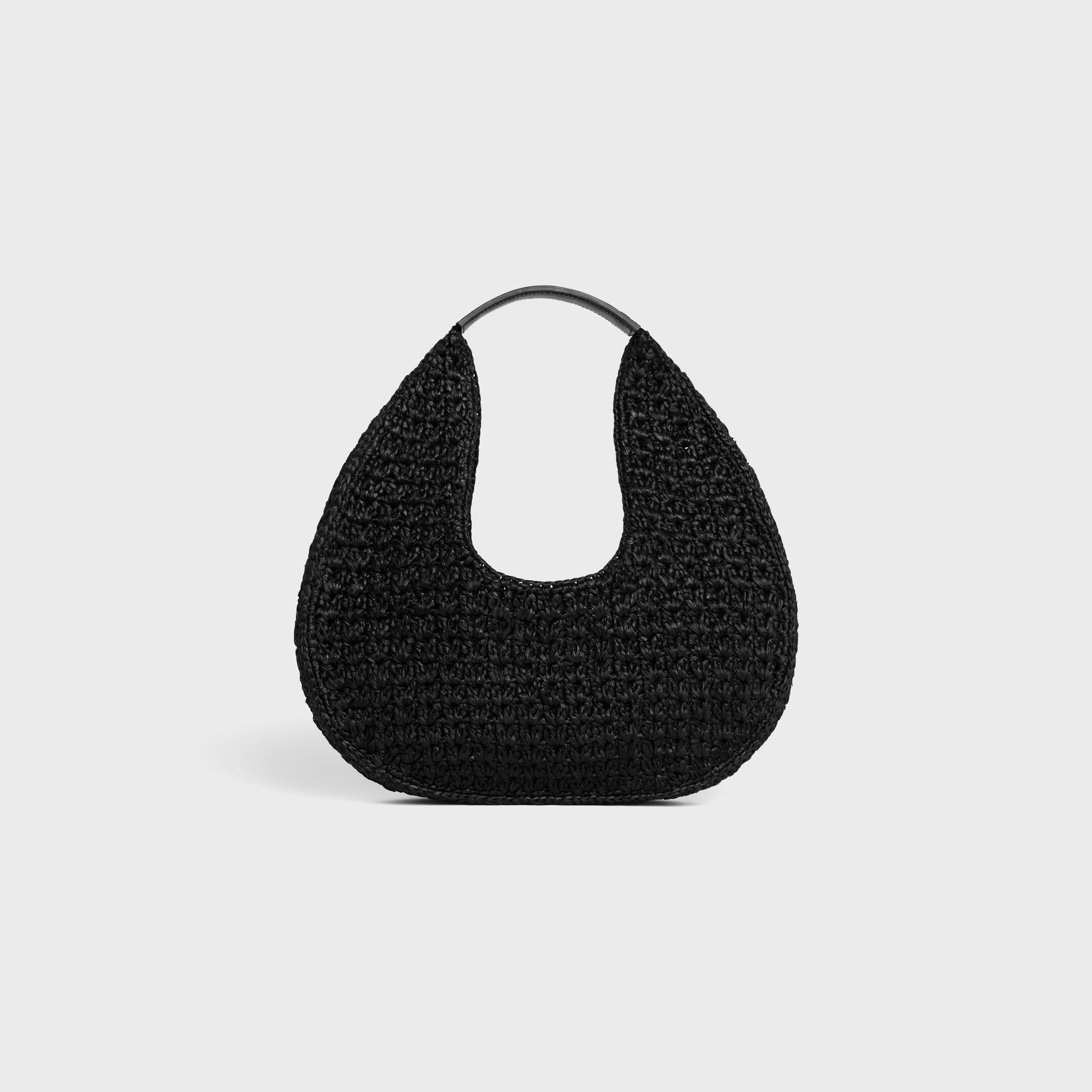 celine classic panier HOBO BAG IN Raffia and Calfskin - 3