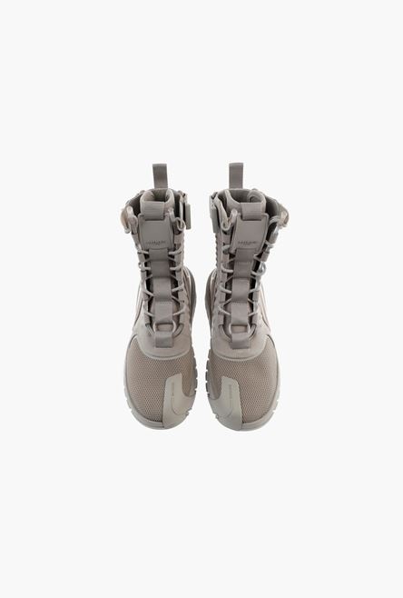 Gray mesh and suede B-Army sneakers - 4