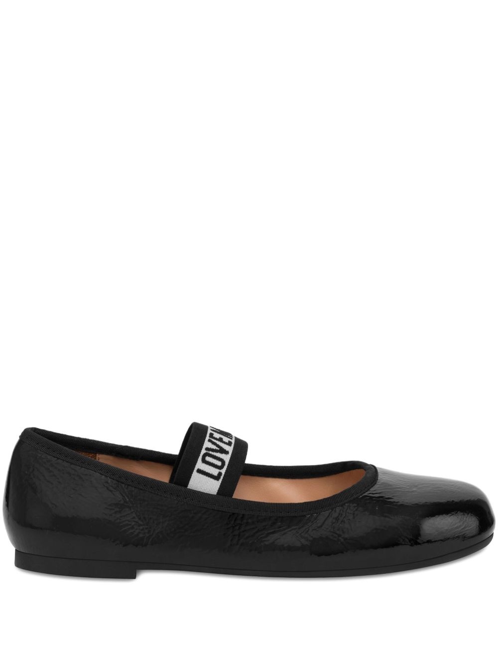 logo-jacquard ballerina shoes - 1