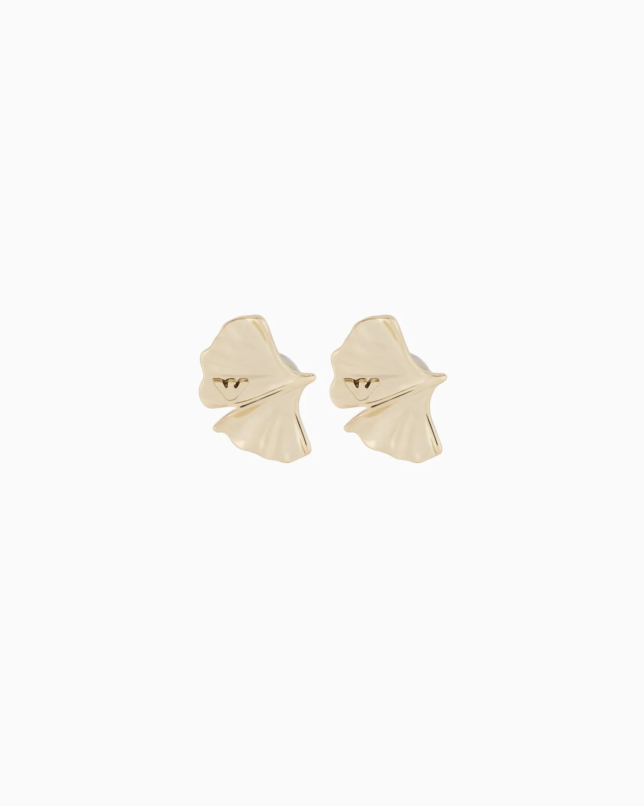 GOLD-TONE BRASS STUD EARRINGS - 1