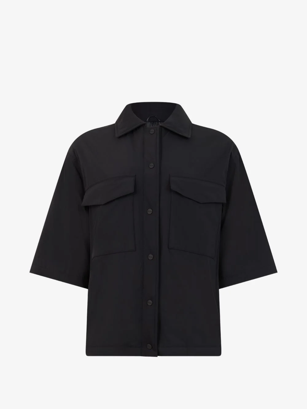 three-quarter sleeve shirt jacket - 1