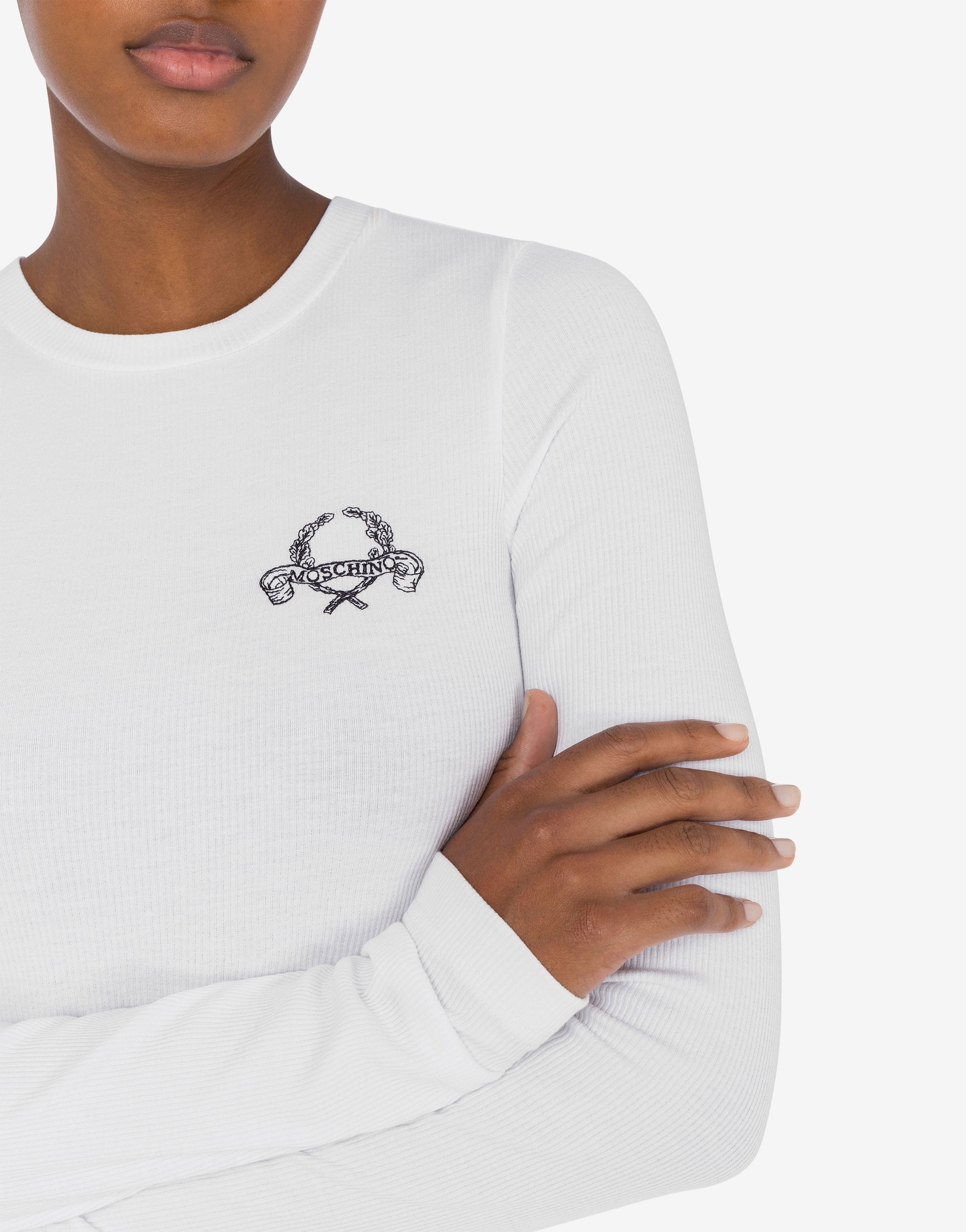 STRETCH COTTON DRESS LAUREL CROWN LOGO - 3