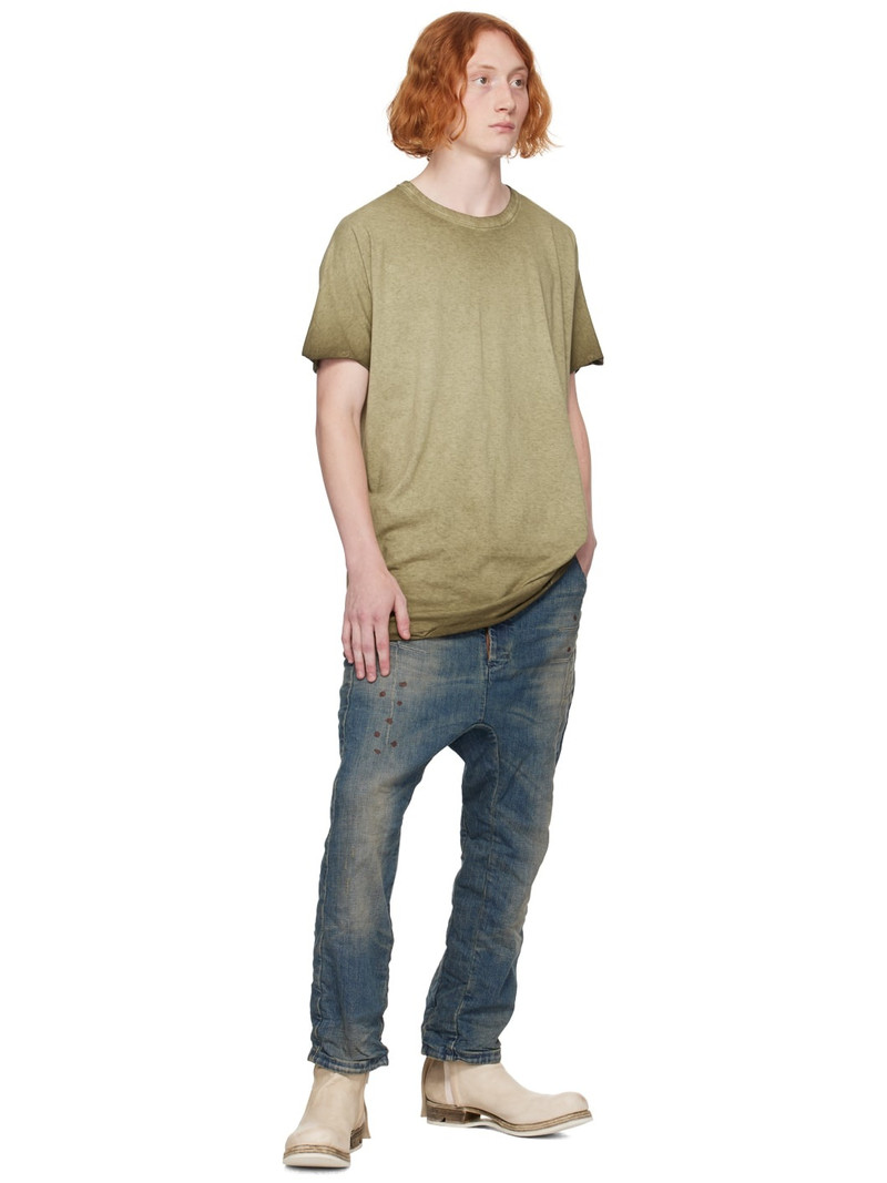 Boris Bidjan Saberi Khaki Taped Seams T-Shirt outlook