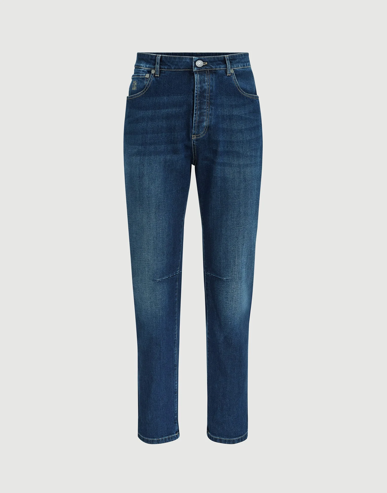 Comfort cotton denim leisure fit five-pocket trousers - 1